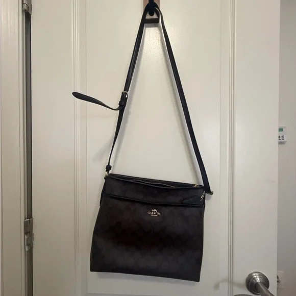 Coach Signature Crossbody Bag in Brown/Black - Picture 2 of 5